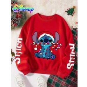Disney Red Holiday Stitch Sweatshirt